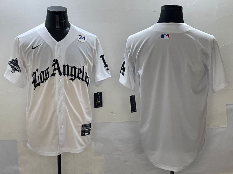 Men Los Angeles Dodgers Blank White Five generations Joint Name 2025 Nike MLB Jersey style 37